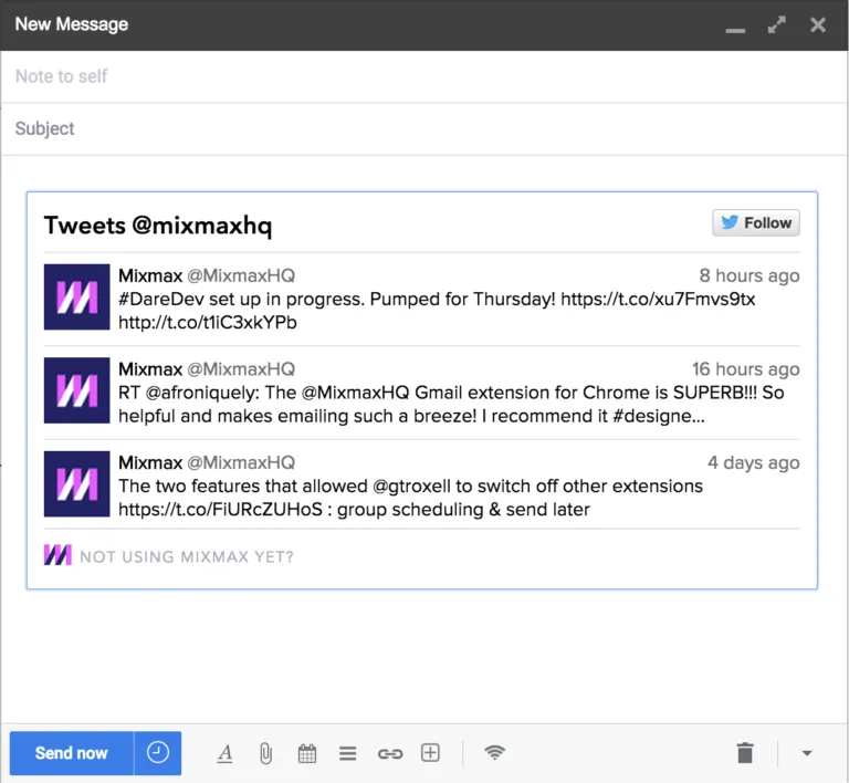 Embed Twitter in Gmail Embed Twitter in Gmail