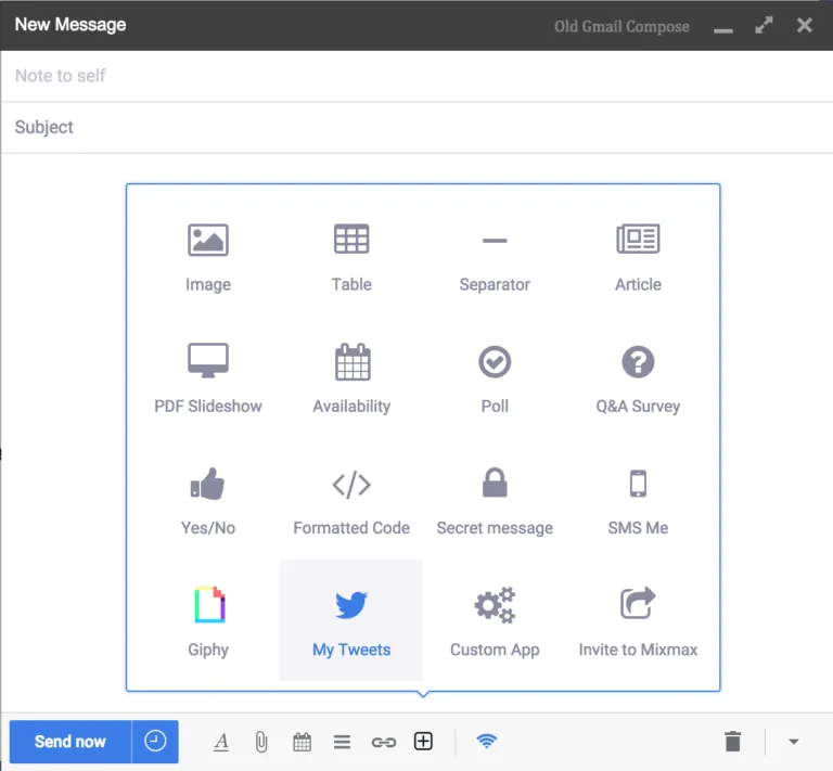 Embed Twitter compose menu Embed Twitter compose menu