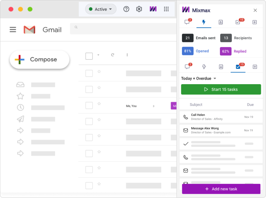 Mixmax Sidebar in Gmail