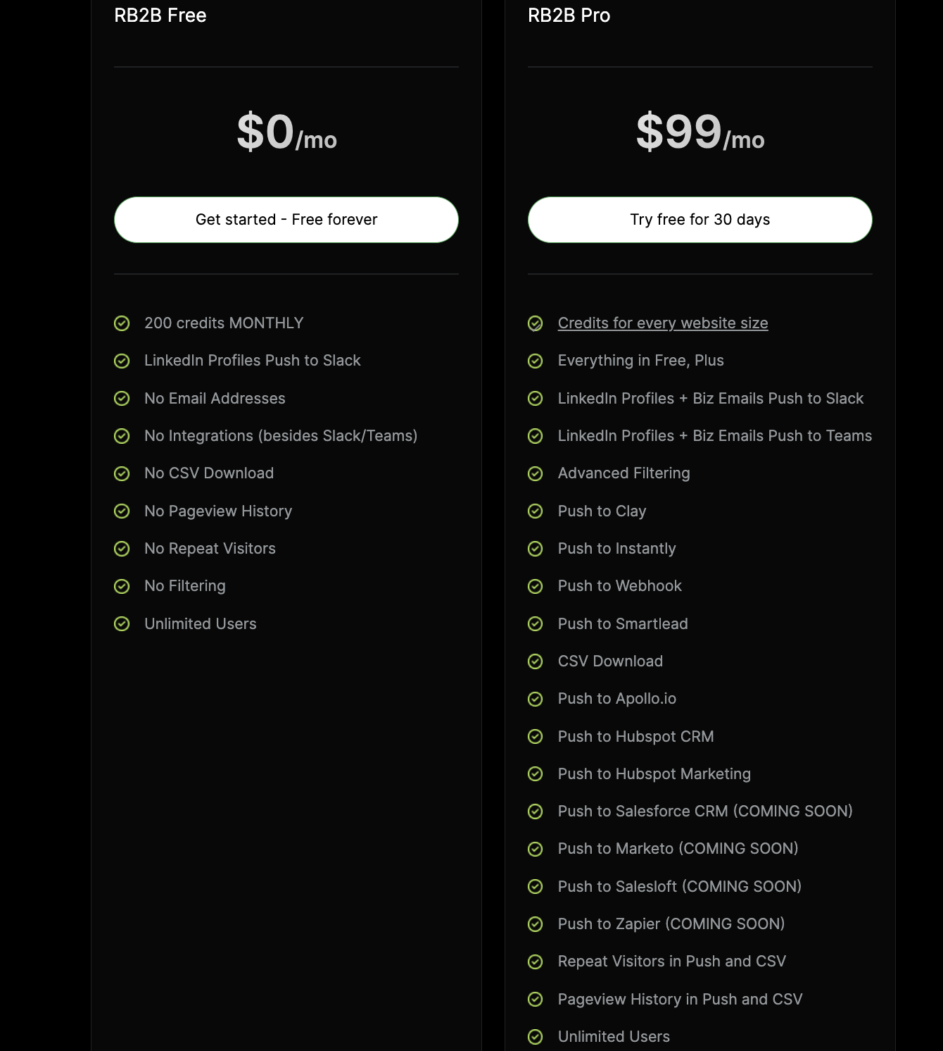 RB2B pricing