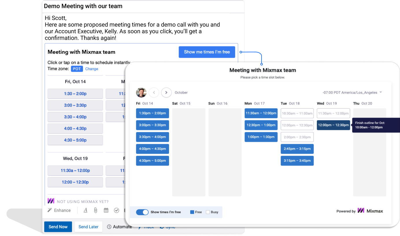 Mixmax scheduling